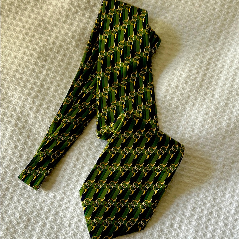 Gucci Green Patterned Tie